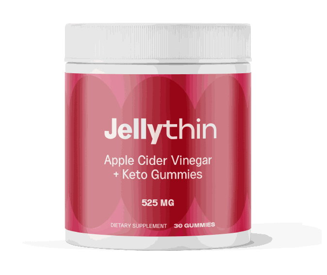 Bottle of JellyThin Apple Cider Vinegar plus Keto Gummies